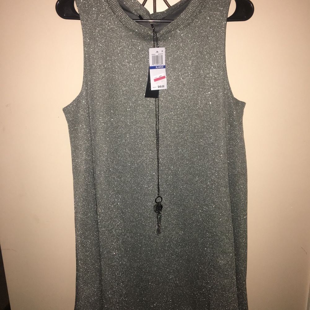 Silver mini dress